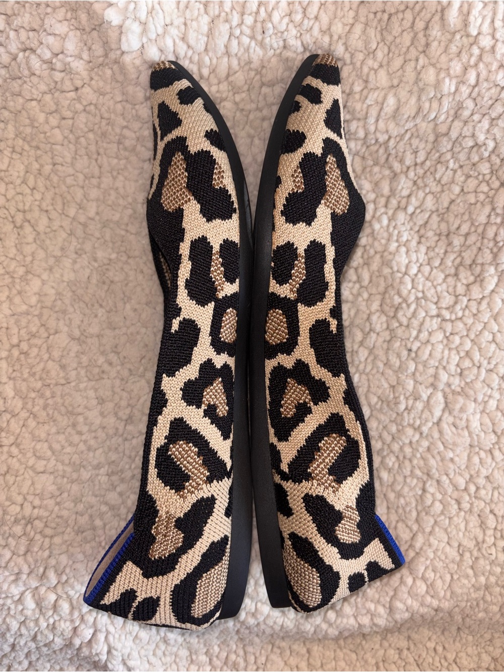 Rothy’s The Point Big Cat Leopard Print Knit Flats Women’s Size 9 US - Picture 4 of 8